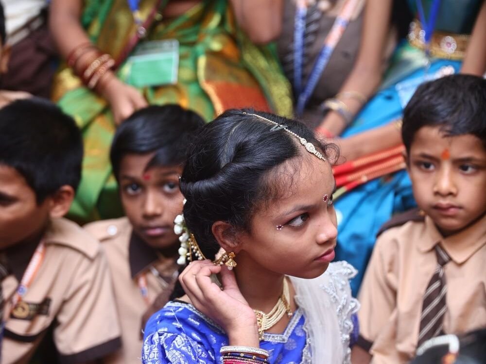 Students taking part in an art, music and dance activity